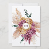 Bohemse Herfst Burgundy Floral Weddenschap Kaart (Achterkant)