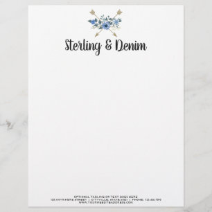 Bohemse Waterverf Floral Arrows Boutique Briefhoofd