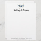 Bohemse Waterverf Floral Arrows Boutique Briefhoofd (Voorkant / Achterkant)