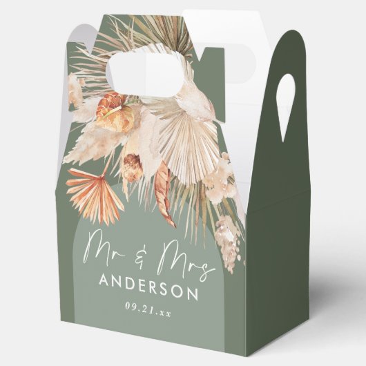 Bohenian boho roest groene bruiloft bedankdoosjes (Geopend)