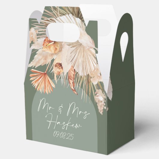 Bohenian boho roest groene bruiloft Haskew Bedankdoosjes (Geopend)