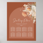 Bohenian boho roest terracotta bruiloft-zitplan poster (Voorkant)