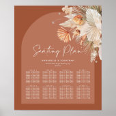 Bohenian boho roest terracotta bruiloft-zitplan poster (Voorkant)