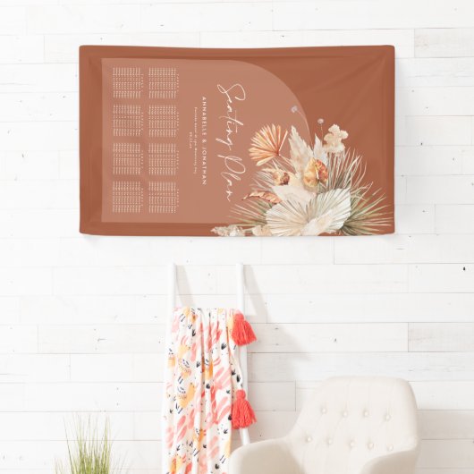 Bohenian boho roest terracotta bruiloft-zitplan spandoek (Insitu)