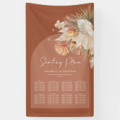Bohenian boho roest terracotta bruiloft-zitplan spandoek (Verticaal)