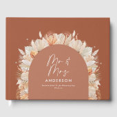 Bohenian boho roestterracotta bruiloft de heer en  gastenboek (Voorkant)