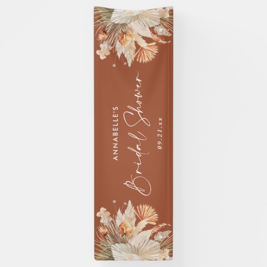 Bohenian boho roestterracotta vrijgezellenfeest de spandoek (Verticaal)