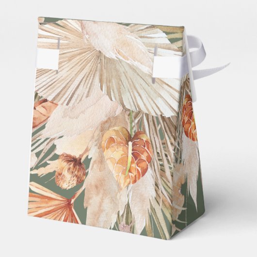 Bohenian boho sage green vrijgezellenfeest bedankdoosjes (Achterkant)