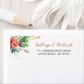 Bohian Country Flowers Arrow Wedding Address Etiket (Insitu)