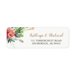 Bohian Country Flowers Arrow Wedding Address Etiket