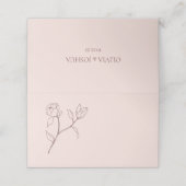 Bohian Roos Floral Wedding Table Place Card Plaatskaartje (Buitenkant ongevouwen)