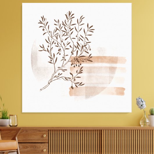Bohian Style Abstract Floral Art Canvas Afdrukken (Insitu (Woonkamer))