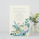 Bohian zee green chic Flowers Guest Information (Staand voorkant)