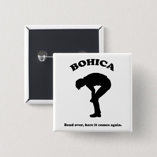 Bohica-Button Vierkante Button 5,1 Cm (Voorkant /achterkant)