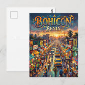 Bohicon Straatscène Benin Briefkaart (Voorkant / Achterkant)