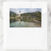 Bohinj meer en kerk, Slovenië rechthoek sticker (Tas)