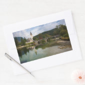 Bohinj meer en kerk, Slovenië rechthoek sticker (Envelop)