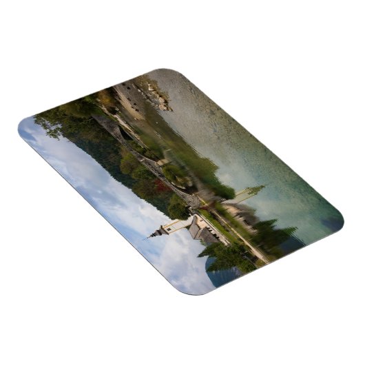 Bohinj meer en kerk, Slovenië rechthoekige magneet (Rechterzijde)