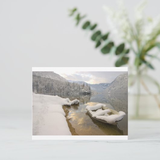 Bohinj-meer in de winter, Slovenië Briefkaart (Staand voorkant)
