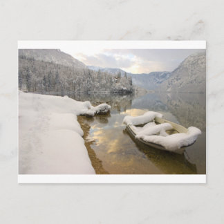 Bohinj-meer in de winter, Slovenië Briefkaart