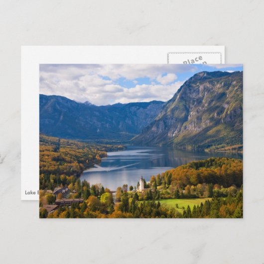 Bohinj-meer in Slovenië in het najaar Briefkaart (Voorkant / Achterkant)
