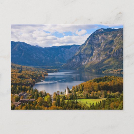 Bohinj-meer in Slovenië in het najaar Briefkaart (Voorkant)