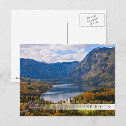 Bohinj-meer in Slovenië in het najaar Briefkaart (Voorkant / Achterkant)
