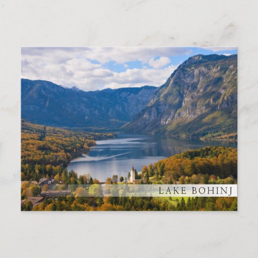 Bohinj-meer in Slovenië in het najaar Briefkaart (Voorkant)