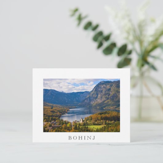Bohinj-meer in Slovenië in het najaar Briefkaart (Staand voorkant)