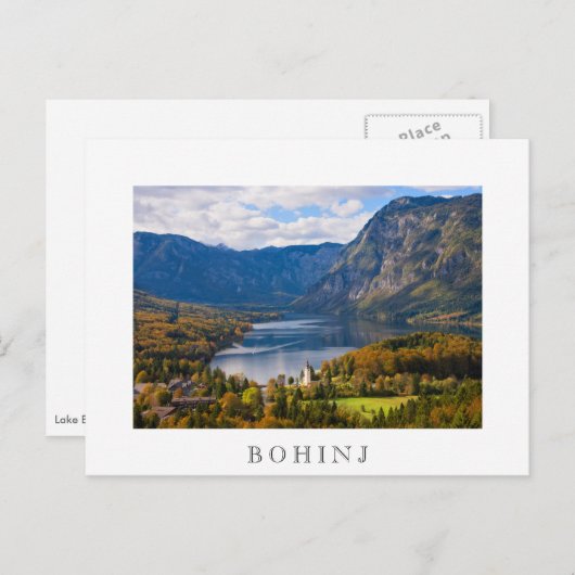 Bohinj-meer in Slovenië in het najaar Briefkaart (Voorkant / Achterkant)