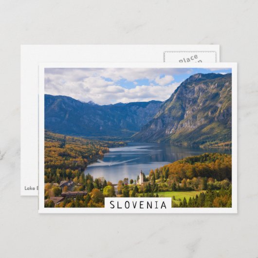 Bohinj-meer in Slovenië in het najaar Briefkaart (Voorkant / Achterkant)