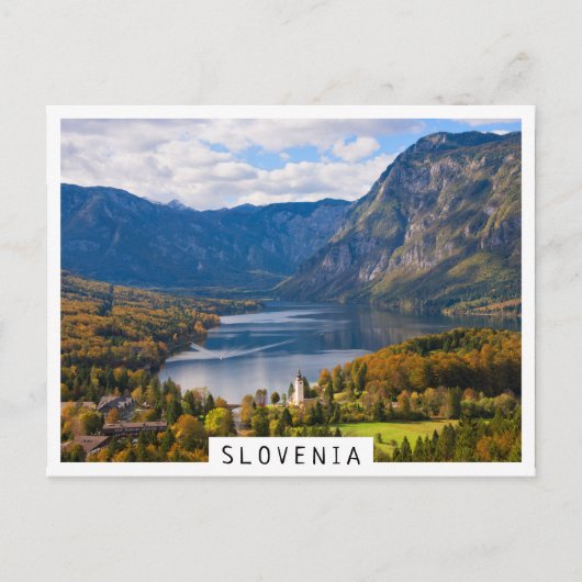 Bohinj-meer in Slovenië in het najaar Briefkaart (Voorkant)