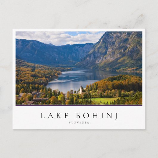 Bohinj-meer in Slovenië in het najaar Briefkaart (Voorkant)