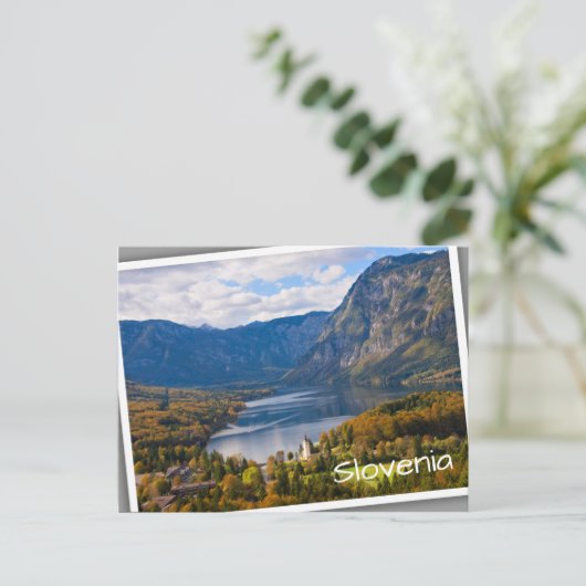 Bohinj-meer in Slovenië in het najaar Briefkaart (Staand voorkant)
