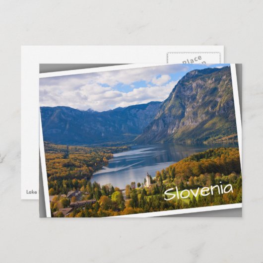 Bohinj-meer in Slovenië in het najaar Briefkaart (Voorkant / Achterkant)