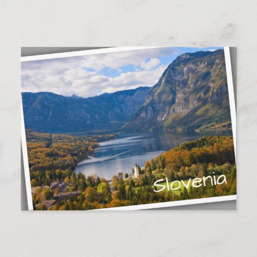 Bohinj-meer in Slovenië in het najaar Briefkaart (Voorkant)