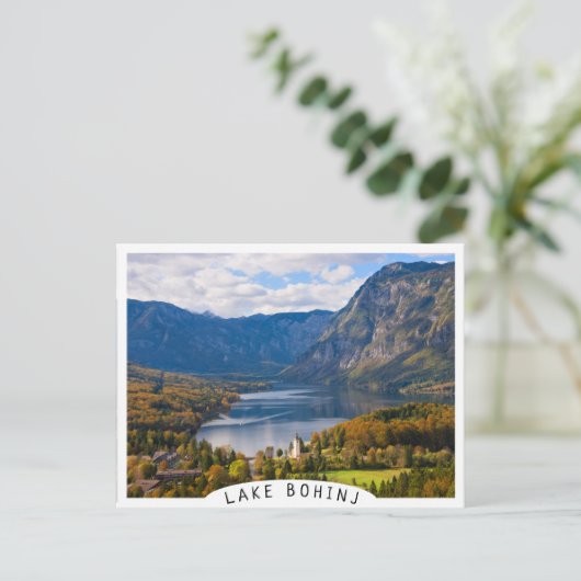 Bohinj-meer in Slovenië in het najaar Briefkaart (Staand voorkant)