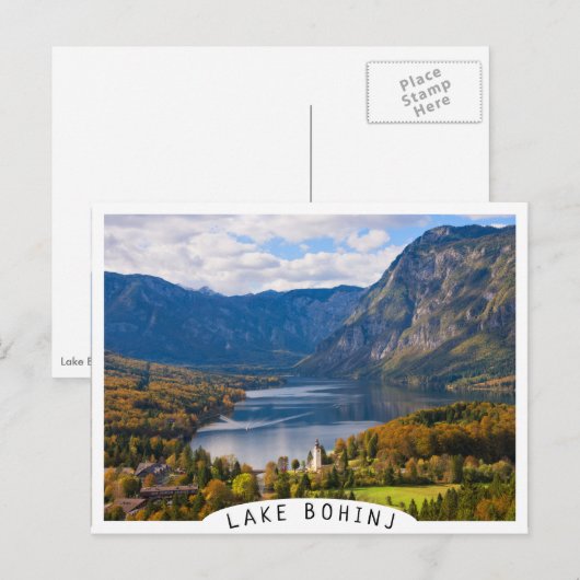 Bohinj-meer in Slovenië in het najaar Briefkaart (Voorkant / Achterkant)