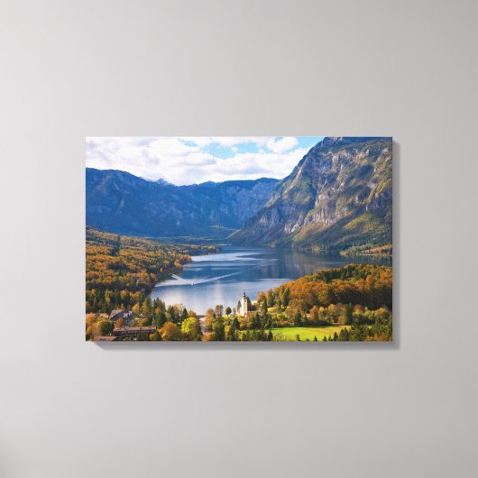 Bohinj-meer in Slovenië in het najaar Canvas Afdruk (Voorkant)