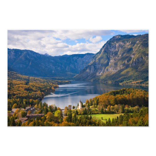 Bohinj-meer in Slovenië in het najaar Foto Afdruk (Voorkant)