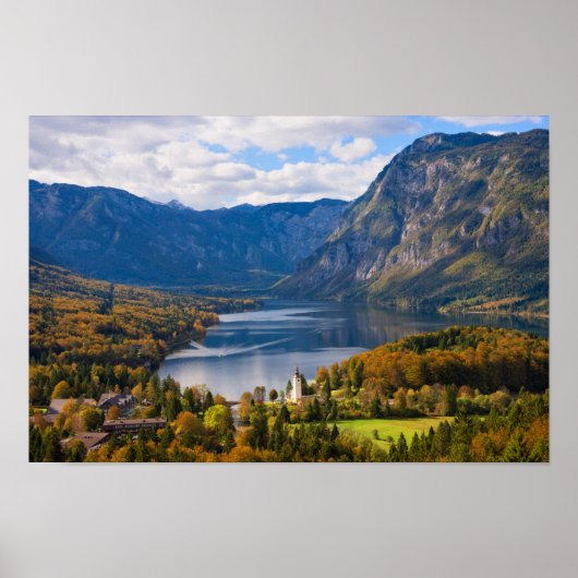 Bohinj-meer in Slovenië in het najaar Poster (Voorkant)
