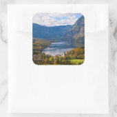 Bohinj-meer in Slovenië in het najaar Vierkante Sticker (Tas)