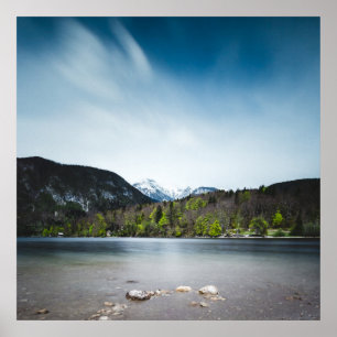 Bohinj-meer met Alpen in Slovenië Poster