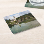 Bohinj-meer met kerk in Slovenië onderzetter (Schuin)