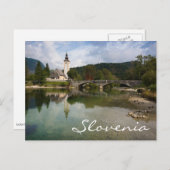 Bohinj-meer met kerk in Slovenië sms-briefkaart Briefkaart (Voorkant / Achterkant)