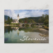 Bohinj-meer met kerk in Slovenië sms-briefkaart Briefkaart (Voorkant)