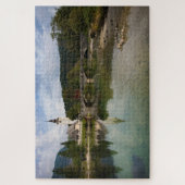 Bohinj-meer met kerkreflectie in Slovenië Legpuzzel (Verticaal)