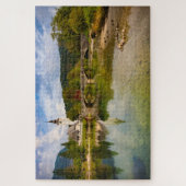 Bohinj meer met kerkreflectie in Slovenië Legpuzzel (Verticaal)