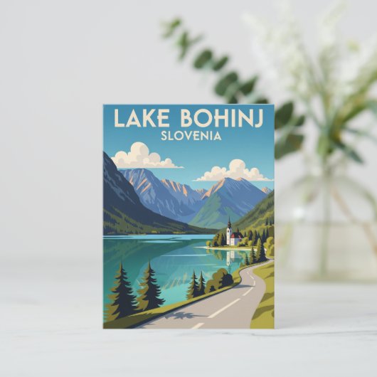 Bohinj-meer Slovenië Briefkaart (Staand voorkant)
