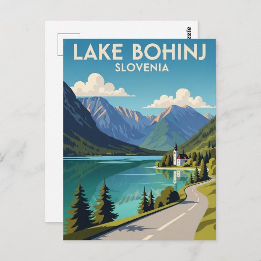 Bohinj-meer Slovenië Briefkaart (Voorkant / Achterkant)